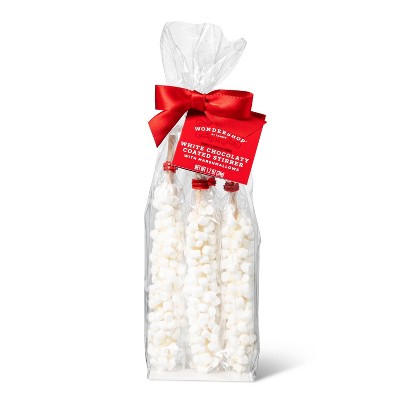 White Chocolate with Mini Marshmallows Stir Sticks - 4pk - Wondershop™