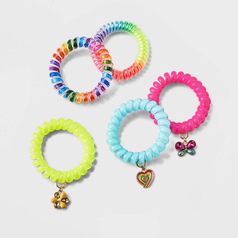 Girls&#39; 5pk Phone Cord Bracelet Set with Garden Charms - Cat &#38; Jack&#8482;, 1 of 5