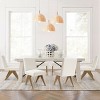 Upholstered Dining Chairs Set of 6, Modern Solid Wood Armless Kitchen Chairs with Linen Fabric and Comfortable Cushioned Seat - Panipeachy - 2 of 4
