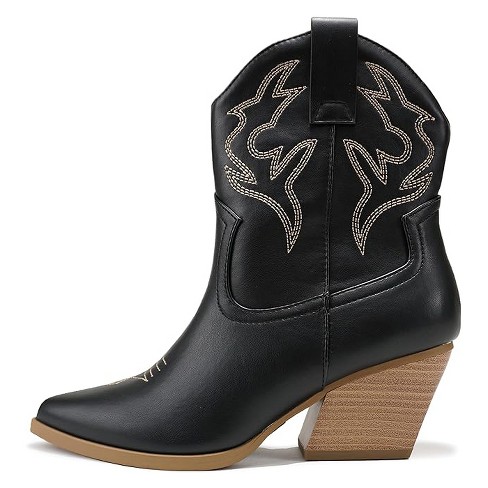 Black cowgirl ankle boots online