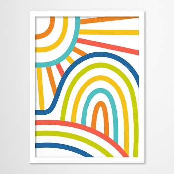 Americanflat Abstract 11x14 Framed Print - Rainbow Watercolor Wall Art Room Decor by Pauline Stanley