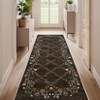 Floral Area Rugs for Living Room Low Pile Non Slip Rugs Washable Soft Foldable Accent Carpet Home Decor - 2 of 4