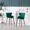 Roundhill Furniture Leland Fabric Upholstered Counter Height Wingback Stools, Green, Set of 2 - 2 of 4