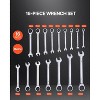 VEVOR Combination Wrench Set, 16-Piece Ratcheting Wrench Set with Organizer Rack, Cr-V Steel Wrench Set Metric 8 mm to 24 mm, Black&Silver - 3 of 4