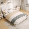 Infans Queen Size Bed Frame Platform Slat High Headboard Bedroom Rubber Wood Leg White - 3 of 4