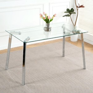CAVINAS Dining Table Rectangle Glass Dining Table for Living Room, Dining Room - 1 of 4