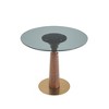 33.46"Kitchen Table for 2-4 with Thick Top,Titanium Golden Pedestal Base,Heat-Resistant,Bistro Table for Dining Room,Cafe,Small Space - 4 of 4