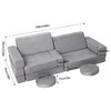 Garvee 12PCS Modular Kids Couch for Toddler Playroom, Bedroom Imaginative Furniture(Gray) - 3 of 4