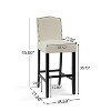 Sapphtopaz Modern Bar Stools Set of 2, PU Upholstery Dining Chairs with Wood Legs, Barstools with Footrest, High Chair for Kitchen Island - 3 of 4