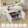 ROOMTEC 24 in. Bathroom Vanity with Ceramic Sink, Mid-Century Cabinet with 2 Soft-Close Doors, Freestanding, Wood Grain Laminate, Walnut - 4 of 4