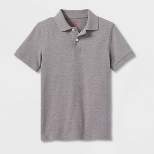 Boys' Short Sleeve Pique Uniform Polo Shirt - Cat & Jack™ Gray