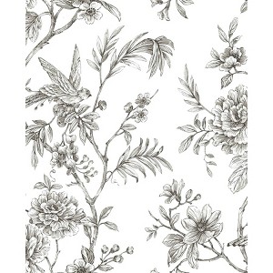 NuWallpaper Longwood Peel and Stick Wallpaper Charcoal: Removable Vinyl, Self-Adhesive, Smooth Finish, 28.2 Sq Ft Coverage - 1 of 4