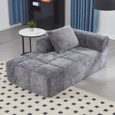 NicBex 62 Inch Loveseat,Modern Modular Chenille Loveseat Sofa with Pillow,Soft 2-Seater Couch Sleeper for Living Room,Bedroom,Lounge