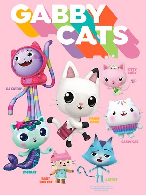 Gabby's Dollhouse Girl's Gabby's Dollhouse Kitty Characters T-Shirt - Light Pink - X Small — фото 2