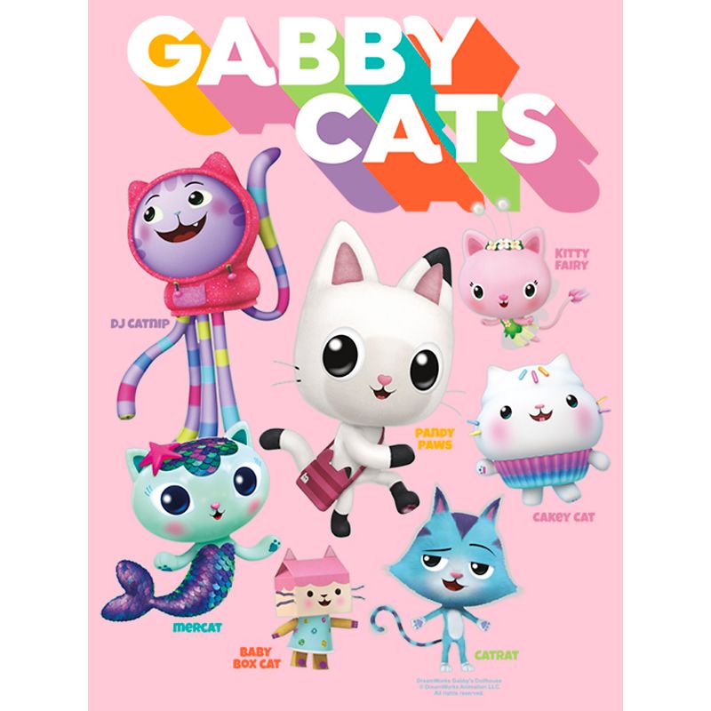 Girl's Gabby's Dollhouse Kitty Characters T-Shirt, 2 of 5