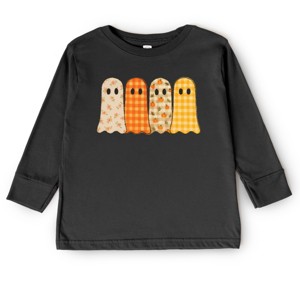 Four Ghosts Checkered Quilted Printed - Toddler Long Sleeve Graphic Tee and Youth Long Sleeve Graphic T-Shirt - 1 of 3