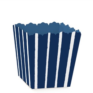 Big Dot of Happiness Navy Stripes - Party Mini Favor Boxes - Simple Party Treat Candy Boxes - Set of 12 - 1 of 4