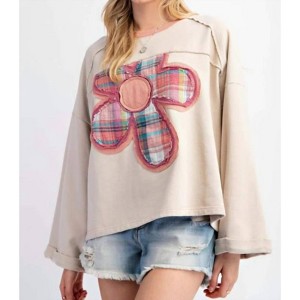 Women's Flower Patch Pullover - Easel - 1 of 3