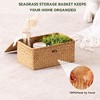 Aoibox Handwoven Natural Seagrass Storage Bins with Lids Set of 3 Rectangular Boho Multipurpose Home Organizer Boxes - 4 of 4