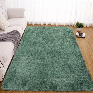 Shag Area Rug Ultra-Soft Fluffy Rugs for Living Room Indoor Fuzzy Shaggy Carpet Non Slip Accent Floor Cover - 1 of 4