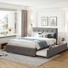 Whisen Elegant Design Queen Size Upholstered Platform Bed with 2 Drawers and Trundle - 2 of 4