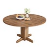 Round Dining Table for 4-6 People, 47" Wood Kitchen Table with Sturdy Pedestal Base, Farmhouse Dinner Tables for Dining Room, Kitchen, Living Room - 2 of 4