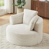 Oversized Corduroy Chair and a Half with Cushioned Backrest, Modern Upholstered Lounge Chair for Living Room or Apartment–The Pop Home - 3 of 4