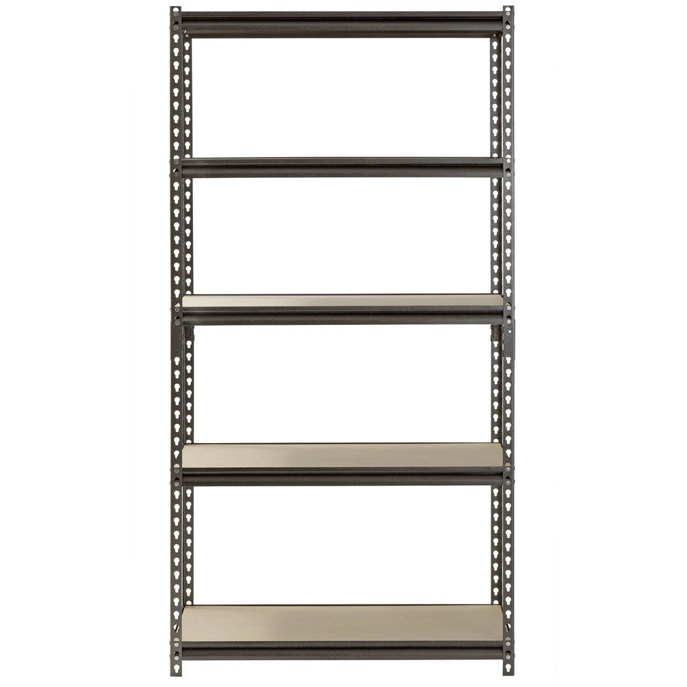 Muscle Rack 36"Wx18"Dx72"H Boltless Steel 5 Tier Garage Storage Shelving Unit Silver