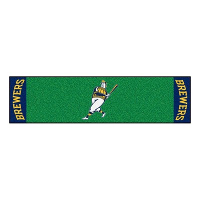 MLB Milwaukee Brewers Barrell Man 1.5'x6' Putting Mat - Green