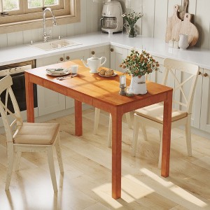 FUFU&GAGA Mid - Century Dining Table with Storage Drawers,Minimalist kitchen Table,Child-Friendly,for Breakfast Nook & Small Spaces - 1 of 4