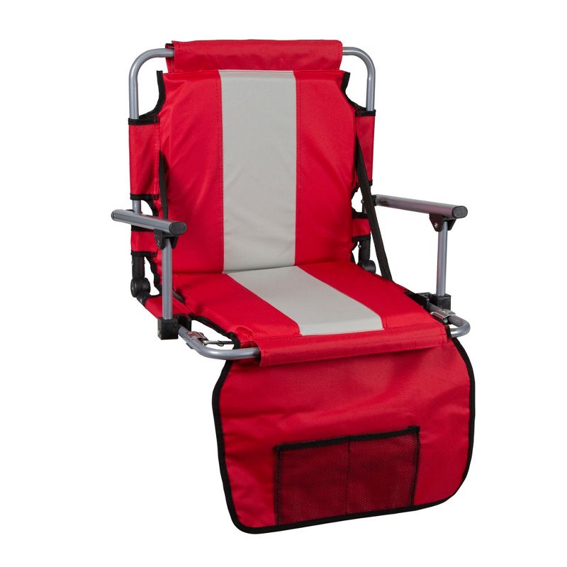 Stansport Folding Stadium Seat With Arms Red/Tan, 1 of 13