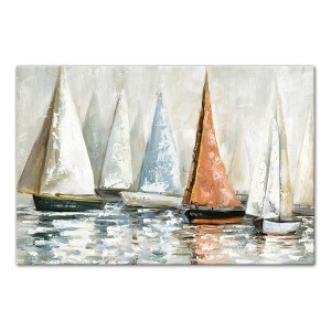 Creative Products Muted Sailboats On Water 30 x 20 Canvas Wall Art - 1 of 4