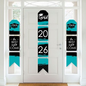 Big Dot of Happiness Teal Grad - Best is Yet to Come - Hanging Vertical Paper Door Banners - 2026 Turquoise Party Wall Decor Kit- Indoor Door Decor - 1 of 4