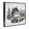 Stupell Industries Winter Rural Vintage Truck & Barn Framed Giclee Art, Black, 30" x 24" - 2 of 4