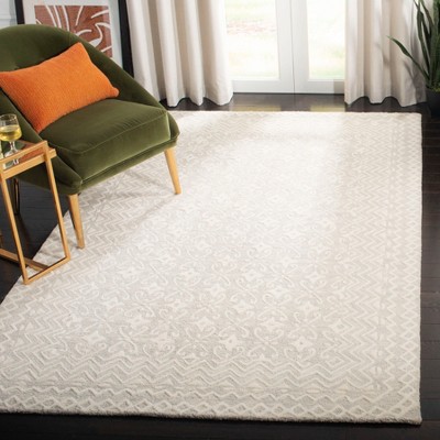 Ivory Wool Handmade Tufted Square Area Rug
