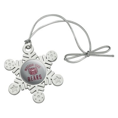 Missouri State Secondary Logo Metal Snowflake Christmas Tree Holiday Ornament