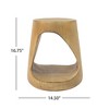 Lyngins Round Outdoor End Tables, Wood-Effect MGO Outdoor Side Table, Hollow Base Patio End Table for Outside or Indoor Use - 3 of 4