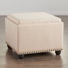 BrylaneHome 400 Lbs. Weight Capacity 22" Square Studded Ottoman - 2 of 2