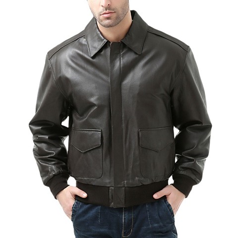 Landing Leathers Air Force Men A-2 Leather Flight Bomber Jacket Black XX-Large, цвет: Коричневый