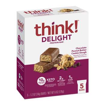 think! Keto Chocolate Peanut Butter Cookie Dough Bars - 5Pk