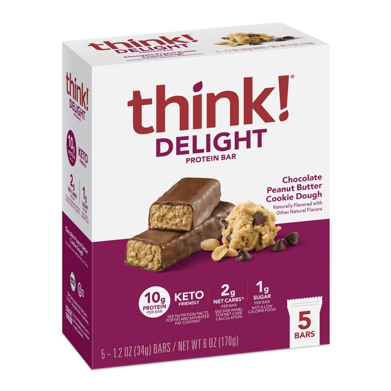think! Keto Chocolate Peanut Butter Cookie Dough Bars - 5Pk, 1 of 15