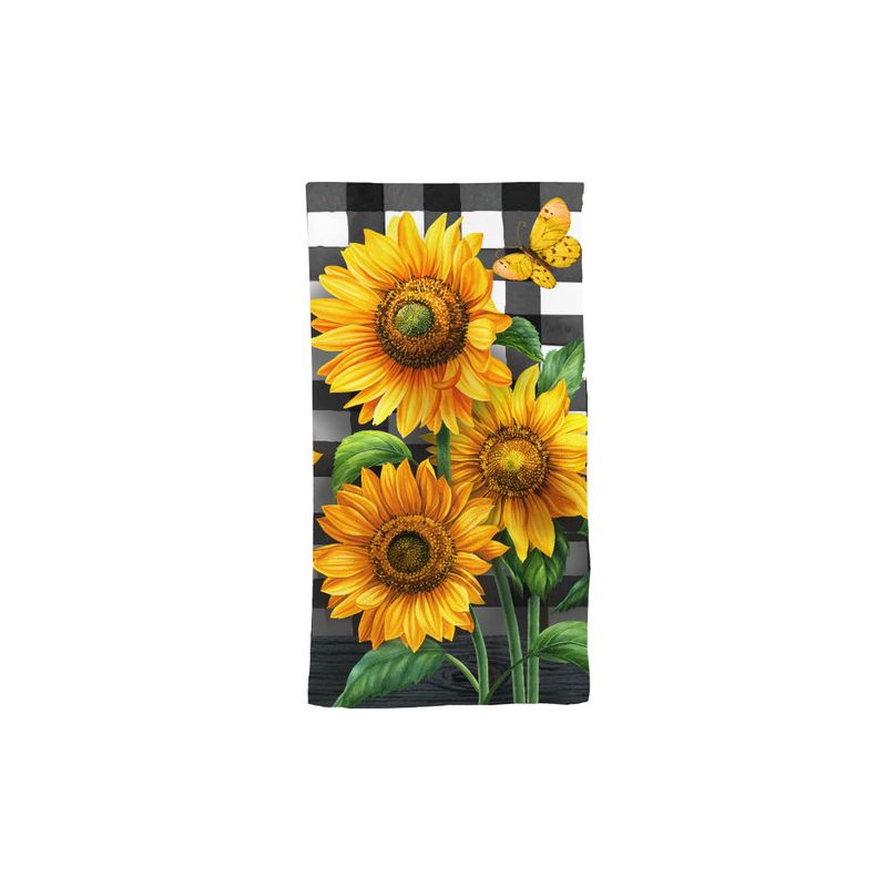 Checkered Sunflowers Fall Hand Towel 26" x 18" Briarwood Lane, 1 of 4