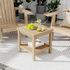 Costway 1/2 PCS 2-Tier Outdoor Side Table, Teak Wood End Table with Storage Shelf Natural - 4 of 4