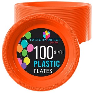 Exquisite Disposable Plastic Dinner Plates- 100 Count - 1 of 4