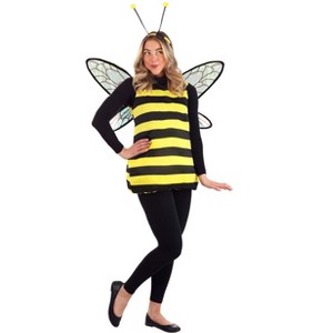 HalloweenCostumes.com Medium   Buzzin' Bumble Bee Adult Costume, Black/Yellow - 1 of 4