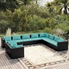 vidaXL Garden Lounge Set Black, Water blue - 2 of 4