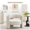 Mid Century Modern Accent Chair with Velvet Fabric,Barrel Armchair for Living Room,Upholstered Accent Sofa with Armrest - 3 of 4