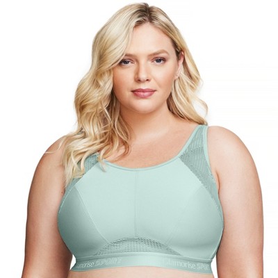 Glamorise Womens No-Sweat Mesh Sports Wirefree Bra 1068 Jade 38D