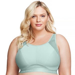 Glamorise Womens No-Sweat Mesh Sports Wirefree Bra 1068 Jade - 1 of 4