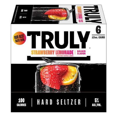 Truly Strawberry Lemonade Hard Seltzer - 6pk/12 fl oz Slim Cans